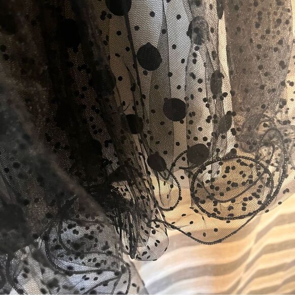 Tony Bowls Black/White Polka Dot With Red Flowers Strapless Mini Dress Size 10 - Picture 6 of 12